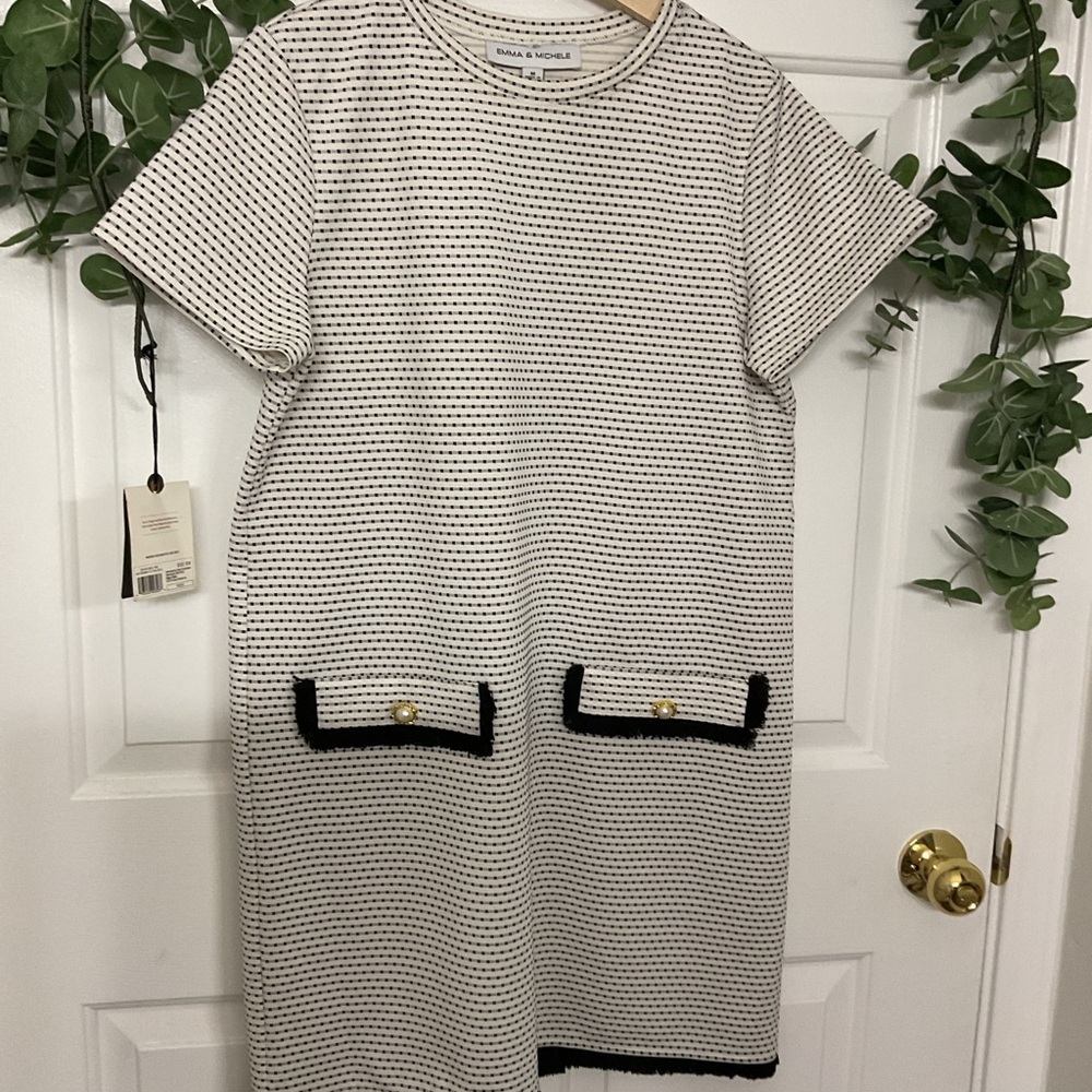 Emma & Michele Striped Black and Cream Top - Picture 2 of 9